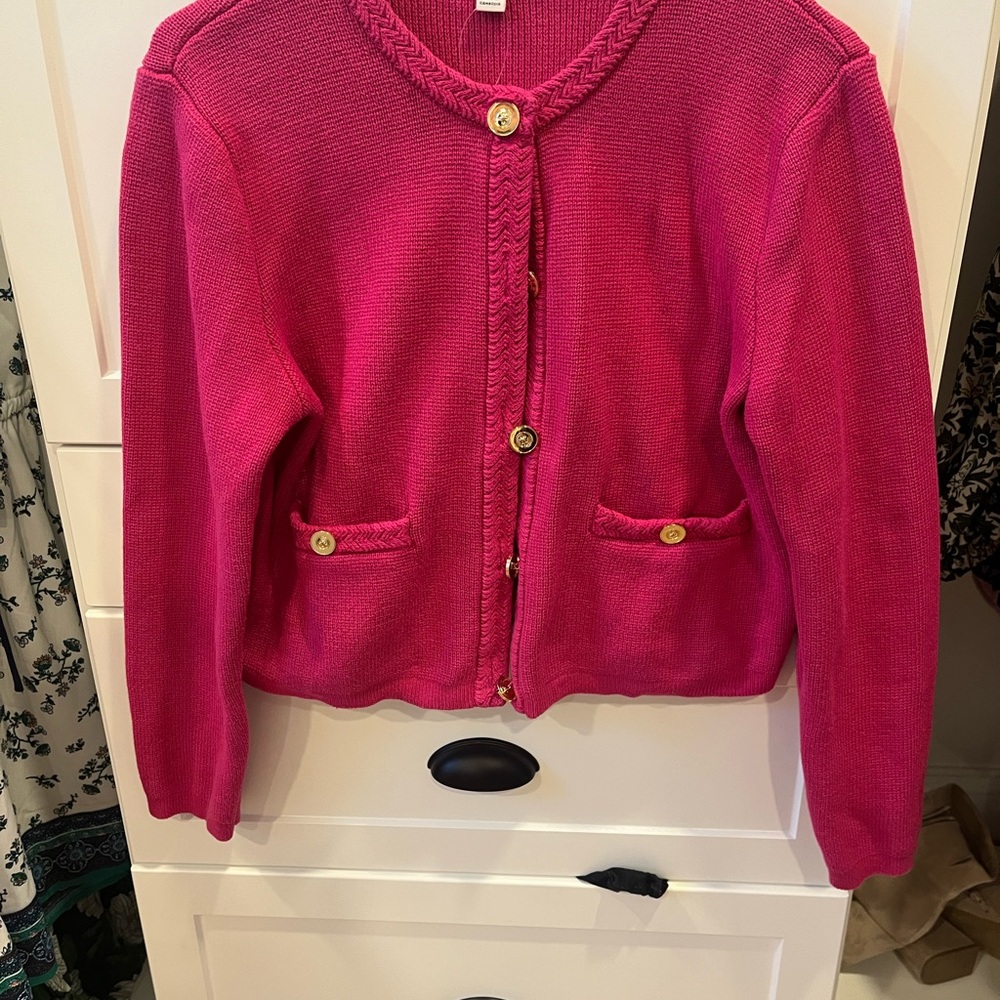 J. crew Pink Cardigan/Jacket with Gold Buttons